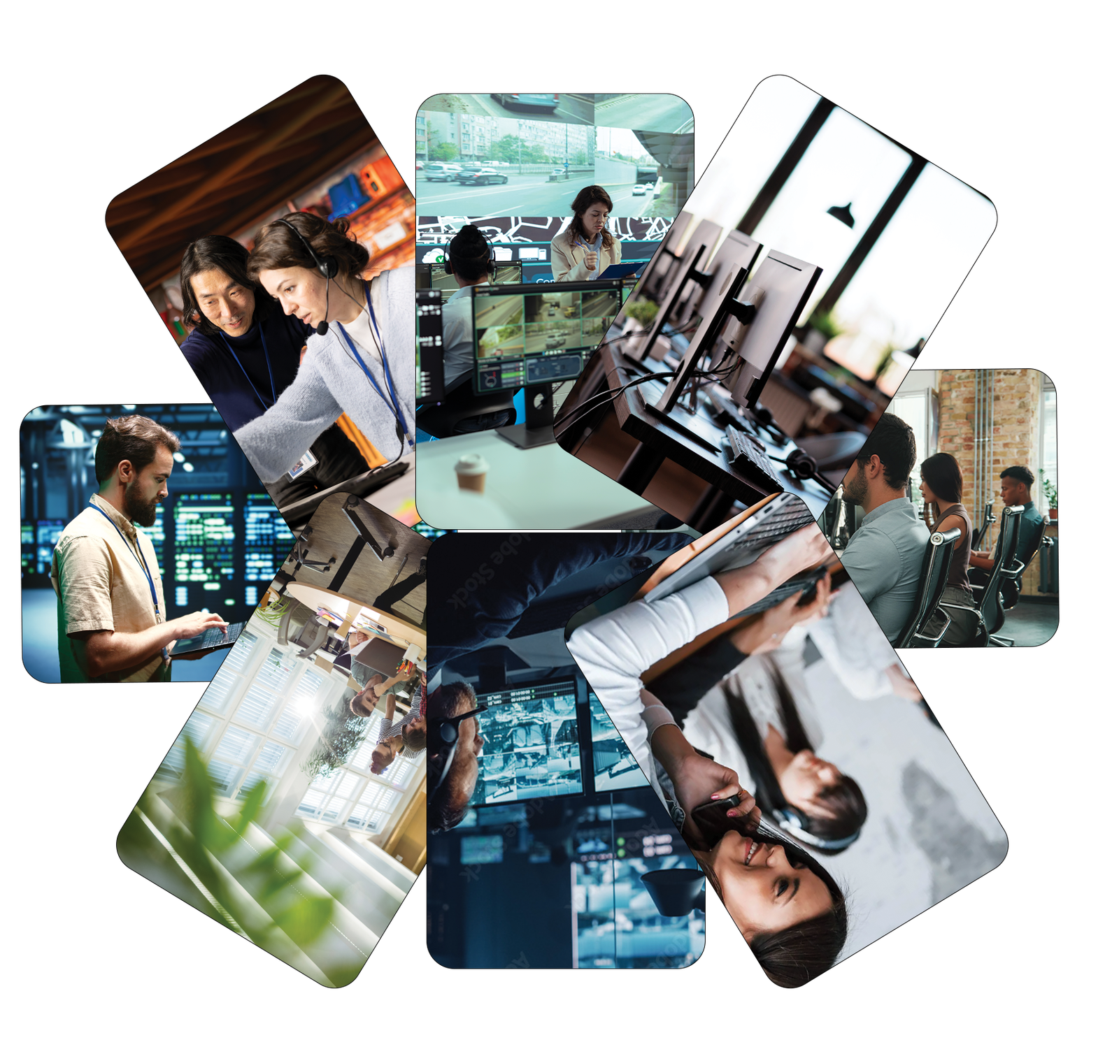 Decorative illustration of financial management platform interface with credit cards